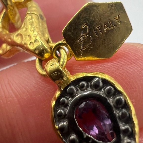 Bronzallure Italy Bracelet Gold-Tone Bronze Multi-Stone Designer Jewelry Signed - Picture 4 of 8